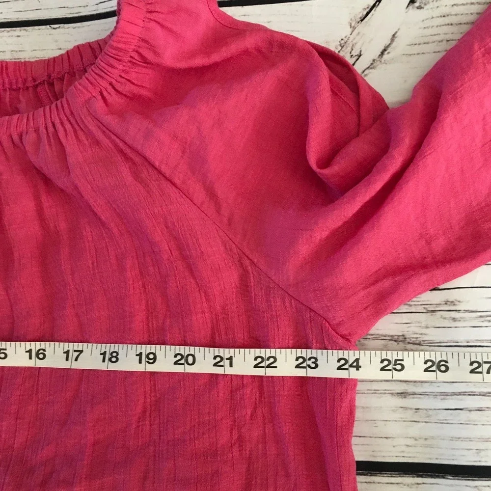 Cocomo Womens Blouse‎ Top Size 2X Cold Shoulder Crinkle Tie Front 3/4th Sleeve